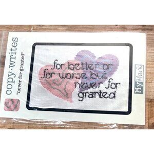 Cross-Stitch Kit "For Better Or Worse But Never For Granted" Heart Design